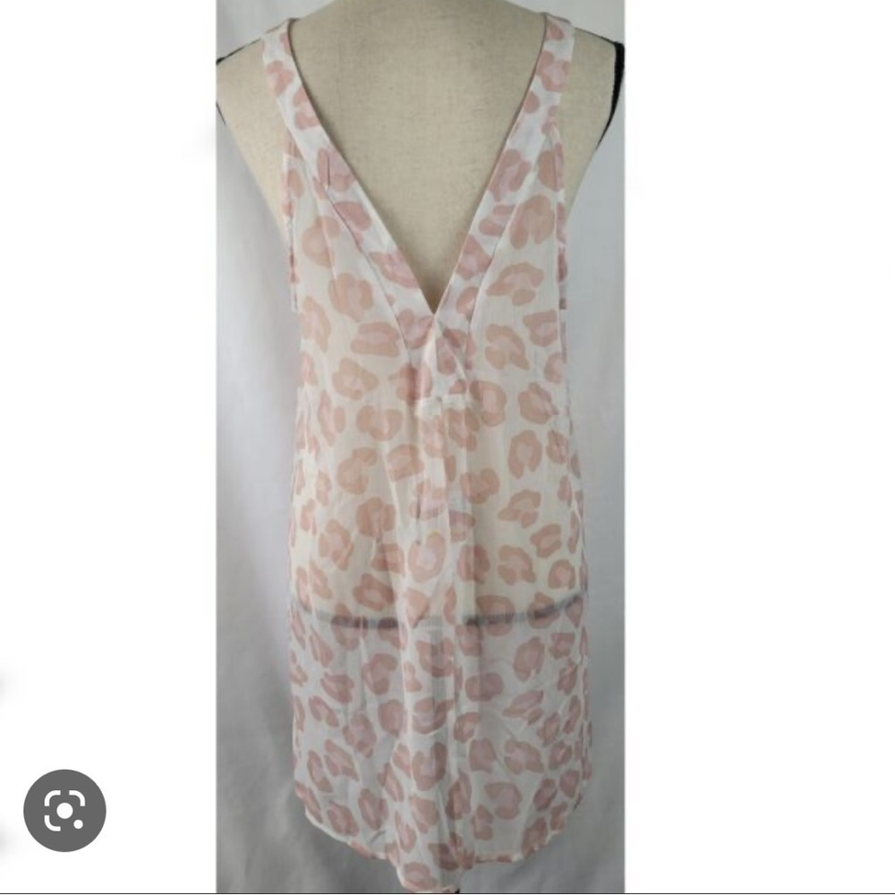Miken Dress Leopard Lace-Up Tasse Cover Up, MARSHMALLOW, XS - Picture 3 of 5